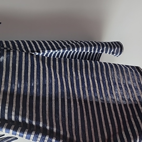 Simple by Suzanne Betro Long Striped Knit Duster Linen Blend Cardigan - Picture 4 of 8
